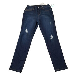 1822 Vintage Denim Ankle Skinny Fit Distressed Dark Wash Denim Jean Women Size 6